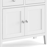 Chester White Mini Sideboard - Close up of cupboard fronts