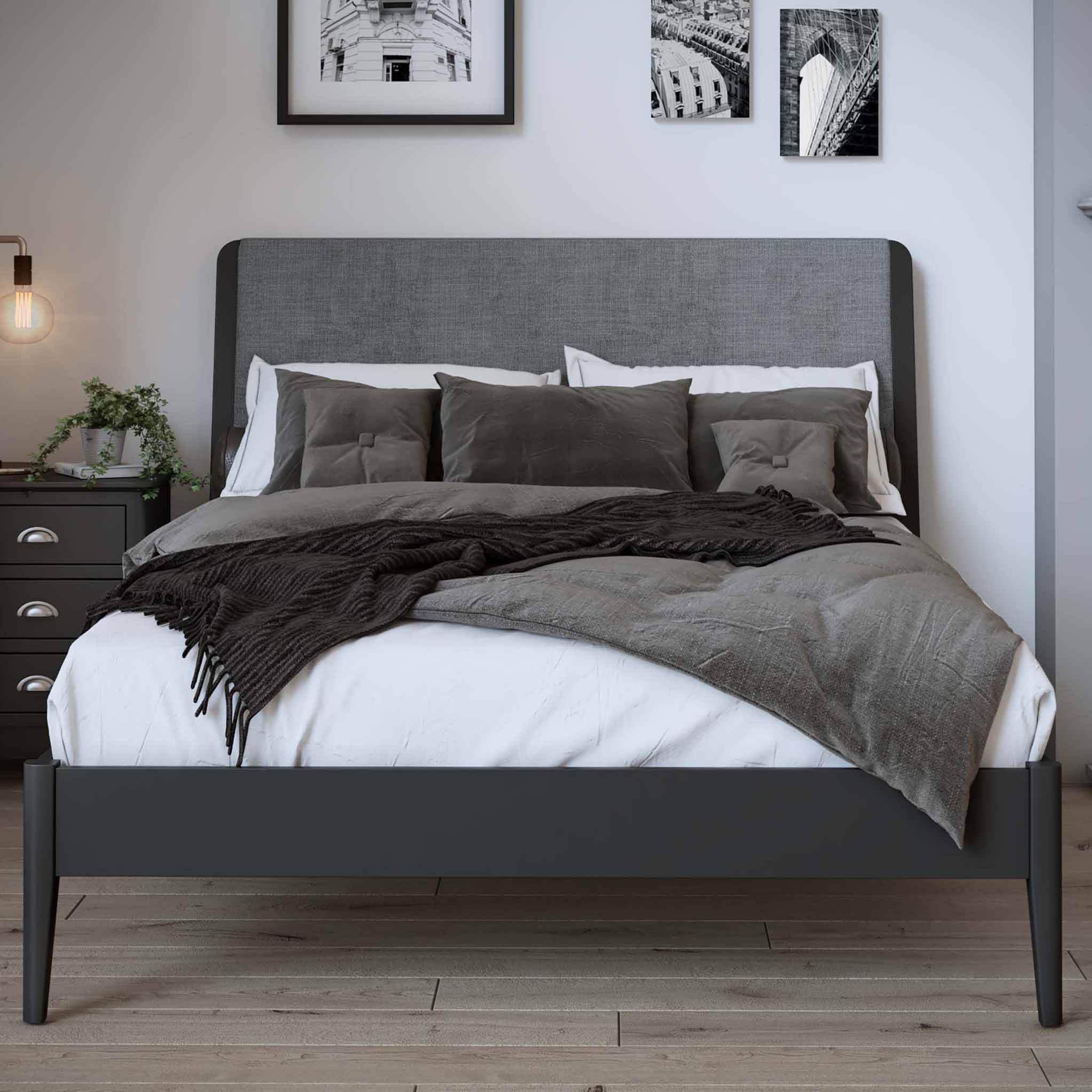 Charcoal king online bed frame