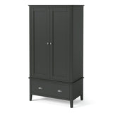 Dumbarton Charcoal Grey 2 Door Double Wardrobe with Drawer