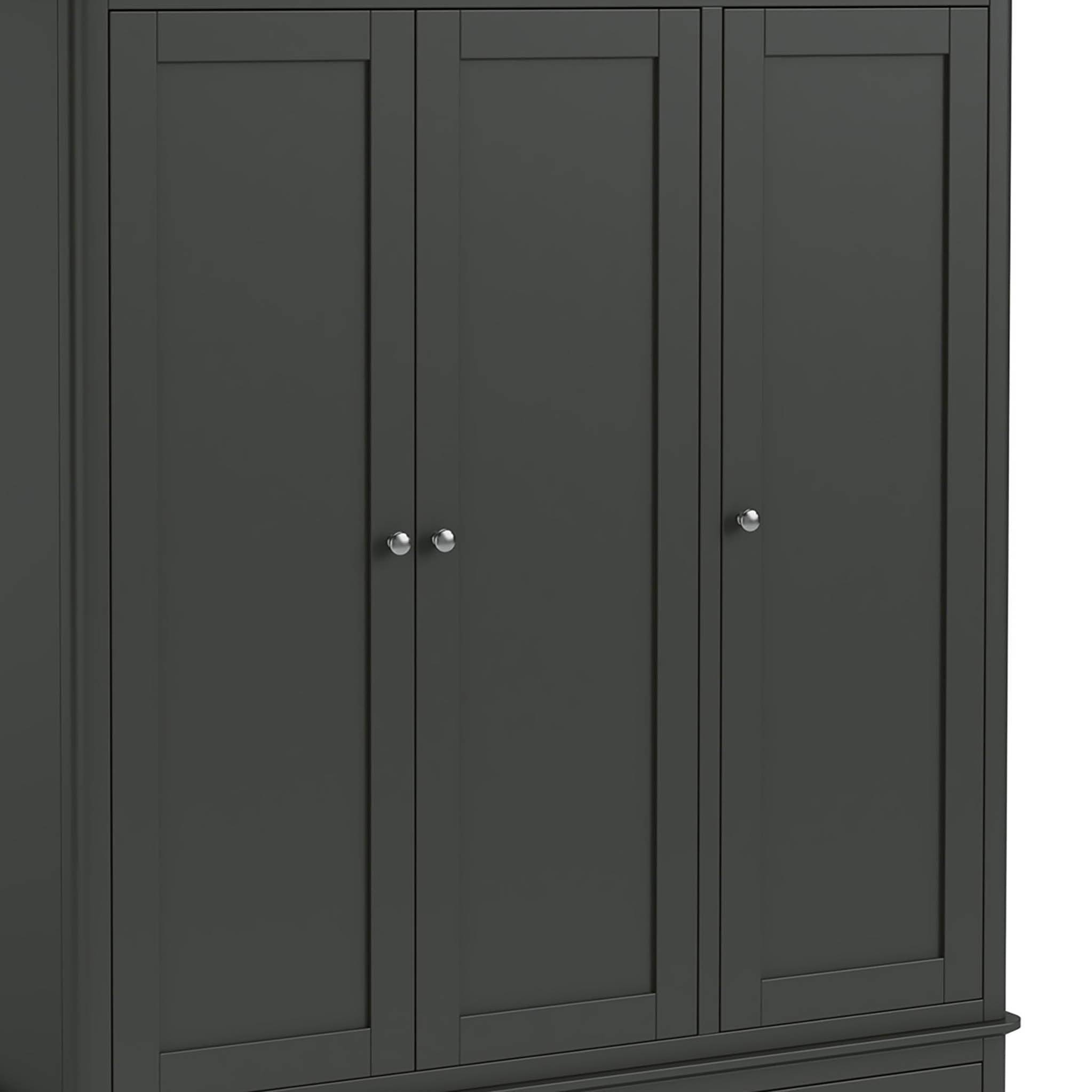 Dark grey shop triple wardrobe