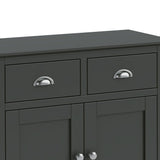 Dumbarton Charcoal Grey Mini 2 Door Sideboard Storage Cabinet - Close up of drawer fronts