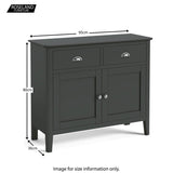 Dumbarton Charcoal Grey 2 Door Small Sideboard - Size Guide