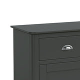 Dumbarton Charcoal Grey 2 Door Small Sideboard - Close up of top