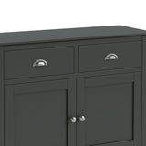 Dumbarton Charcoal Grey 2 Door Small Sideboard - Close up of drawer fronts