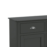 Dumbarton Charcoal Grey Large 3 Door Sideboard - Close up of top