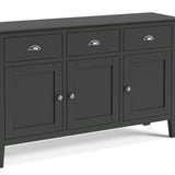 Dumbarton Charcoal Grey Large 3 Door Sideboard - Close up of front