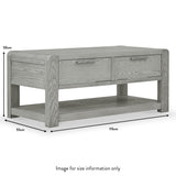 Cardona 2 Drawer Coffee Table dimensions