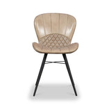 Marcha Curved Leather Seat Dining Chair from Roseland