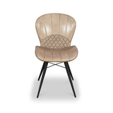 Marcha Curved Leather Seat Dining Chair from Roseland