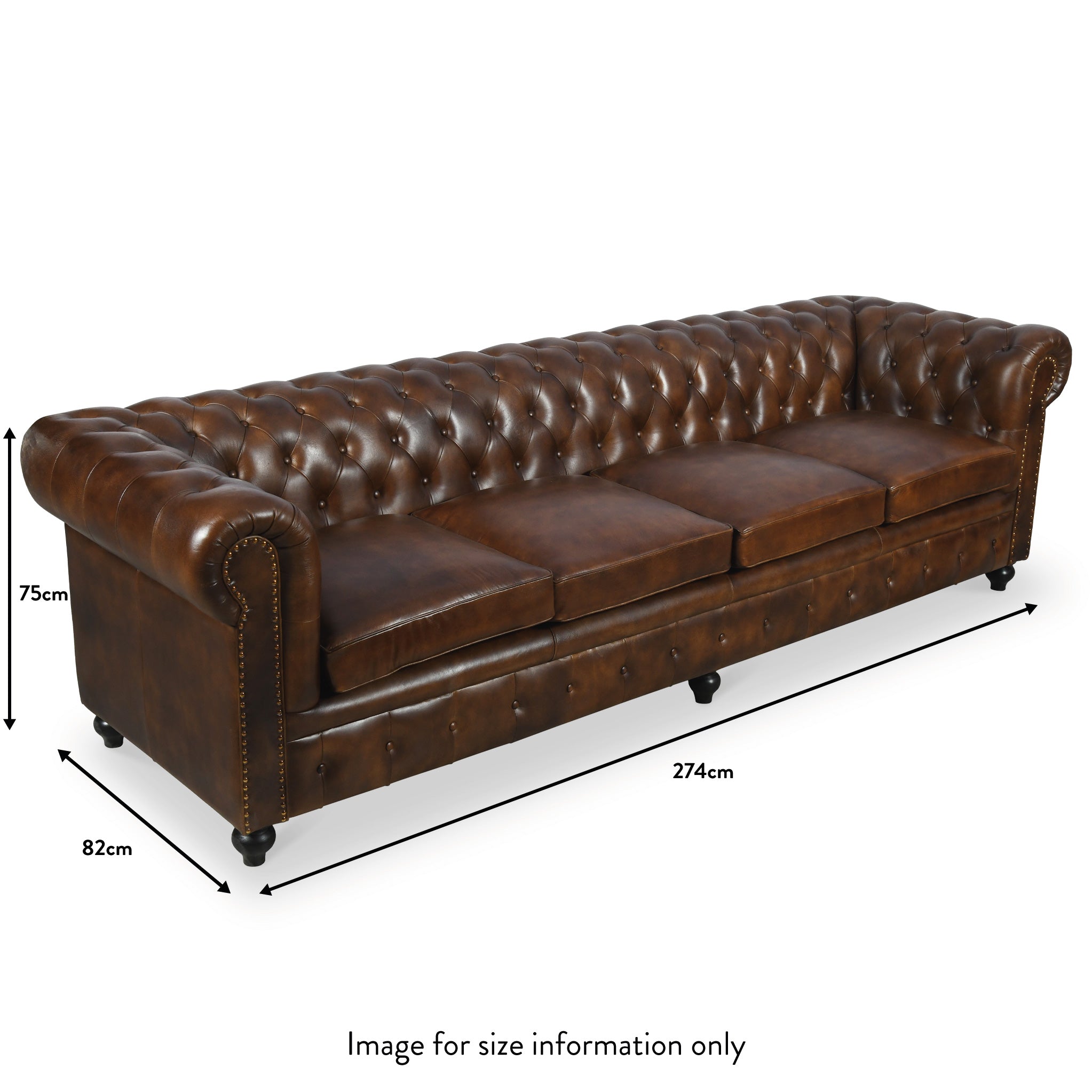 4 seater chesterfield style outlet sofa