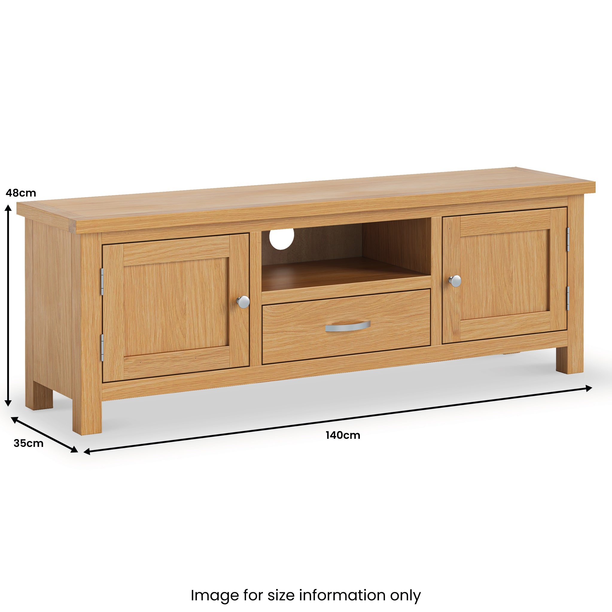 Wide oak 2024 tv unit