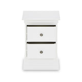 Porter White 2 Drawer Narrow Nightstand