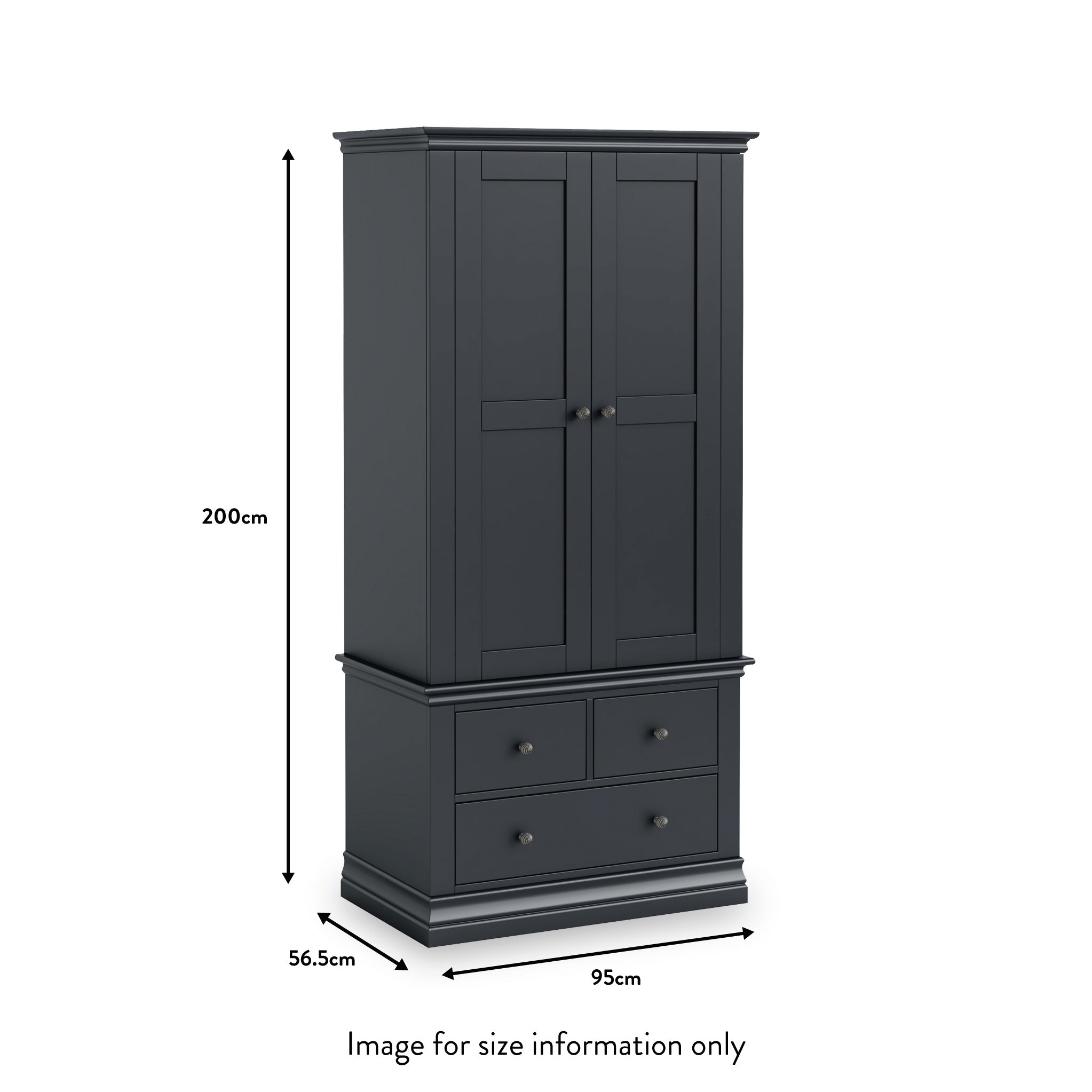 3 drawer double deals wardrobe