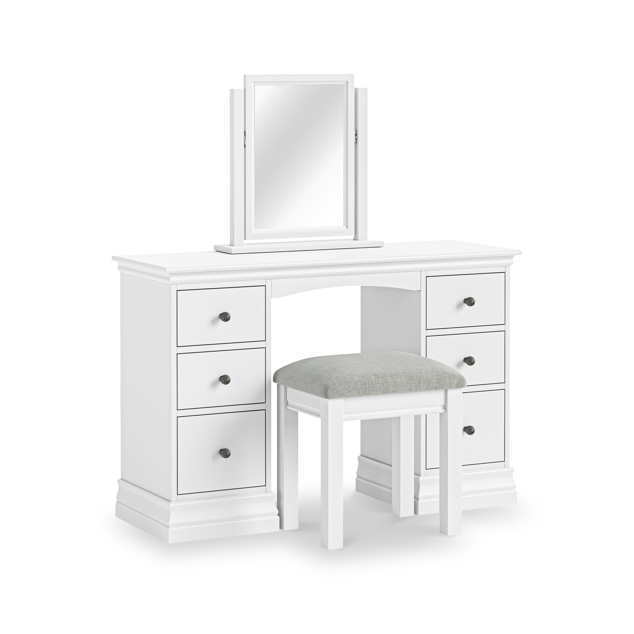 White 6 deals drawer dressing table