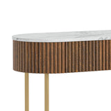 Milo Mango & Marble Walnut Fluted Console Table