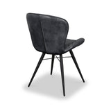 Marcha Curved Leather Seat Dining Chair from Roseland