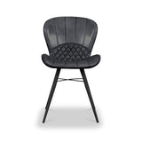 Marcha Curved Leather Seat Dining Chair from Roseland