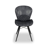 Marcha Curved Leather Seat Dining Chair from Roseland