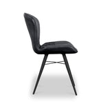 Marcha Curved Leather Seat Dining Chair from Roseland