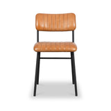 Roger Leather Pleated Back Dining Chair from Roseland