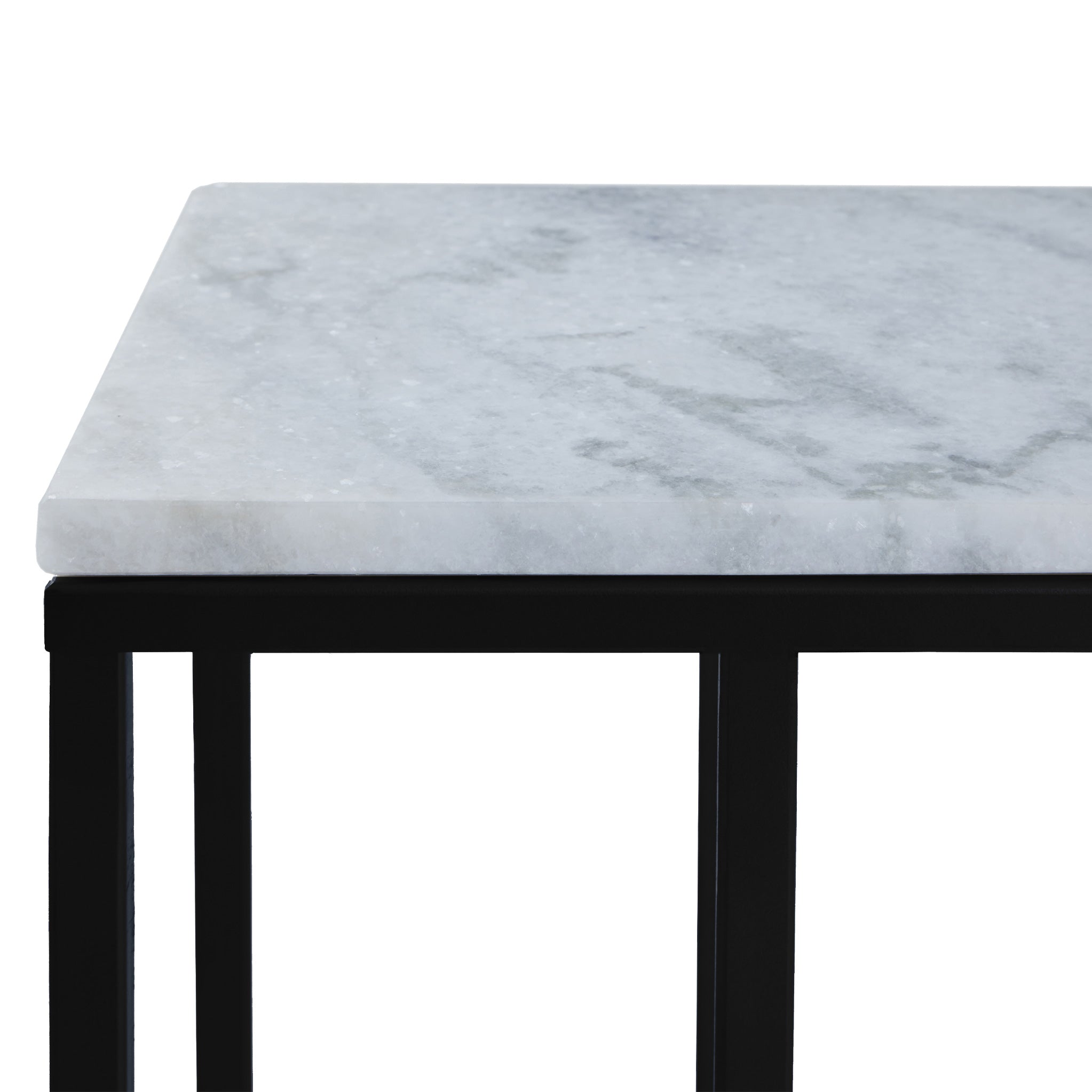 Black and white marble deals side table