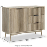 Jakob Oak Grooved Small Sideboard dimensions