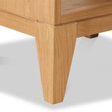 Sunburst Oak 1 Drawer Open Shelf Bedside Table