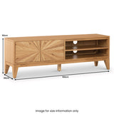 Sunburst Oak 150cm Wide TV Unit dimensions