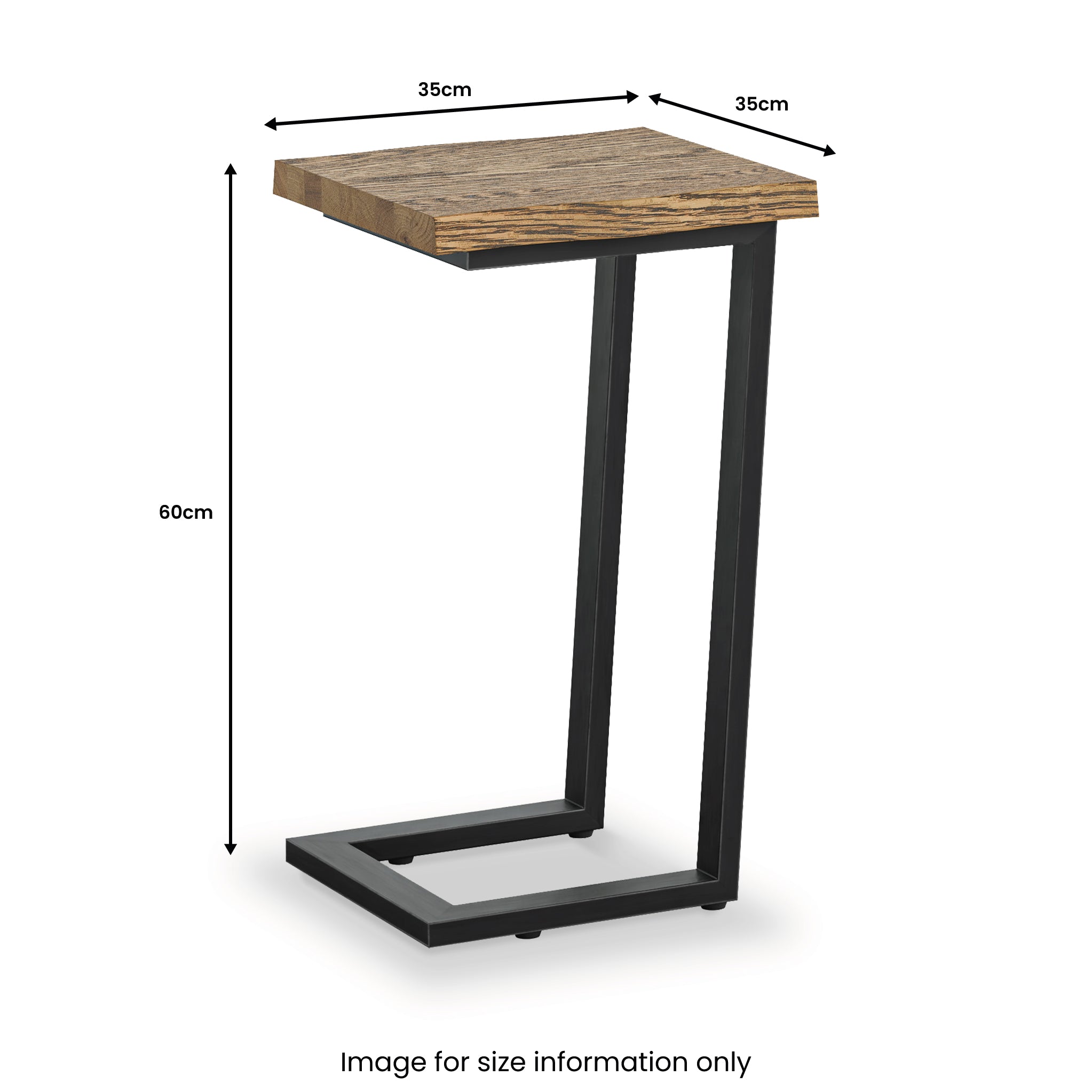 Industrial Isaac Oak Side Table, Metal and Wood Roseland – Roseland  Furniture