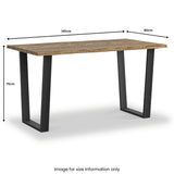 Isaac Oak 140cm Dining Table dimensions