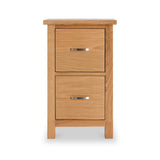 London Oak 2 Drawer Slim Bedside Cabinet