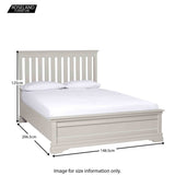 Dimensions for the Melrose Cotton White Painted Double Bed Frame from Roseland Furniture