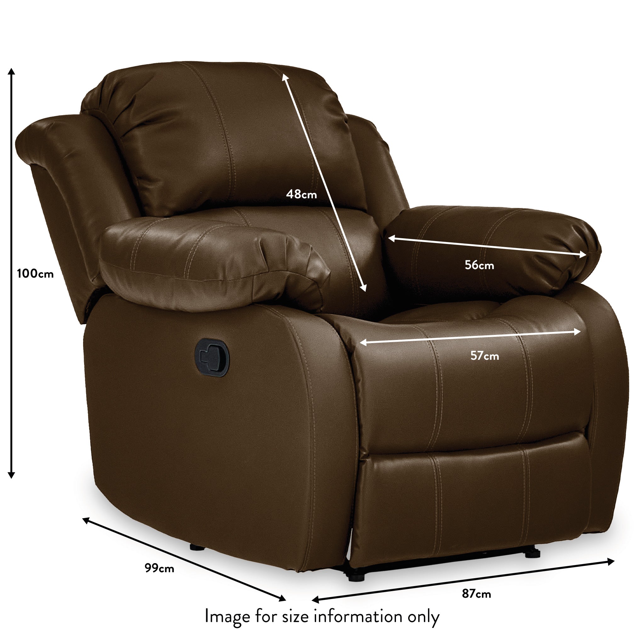 Anton bonded leather store reclining leather armchair