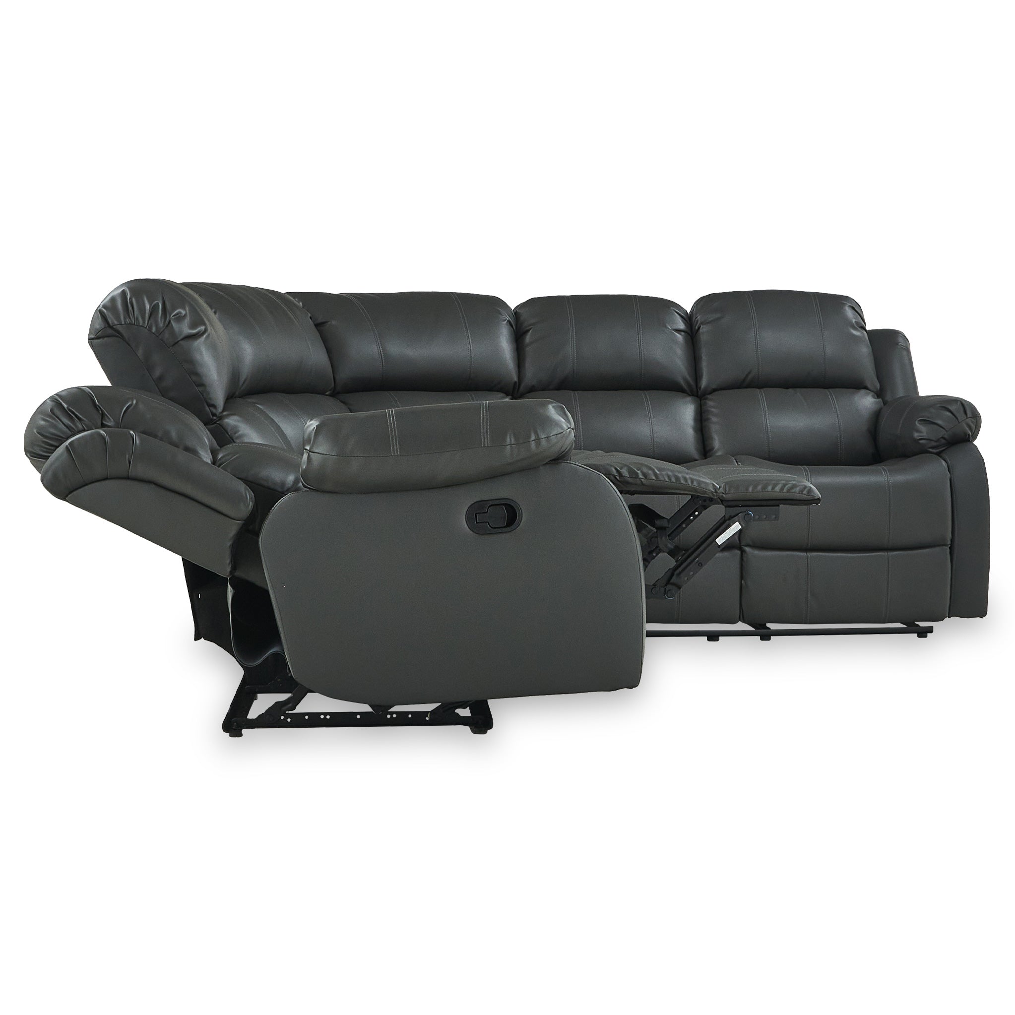 Black recliner deals corner sofa