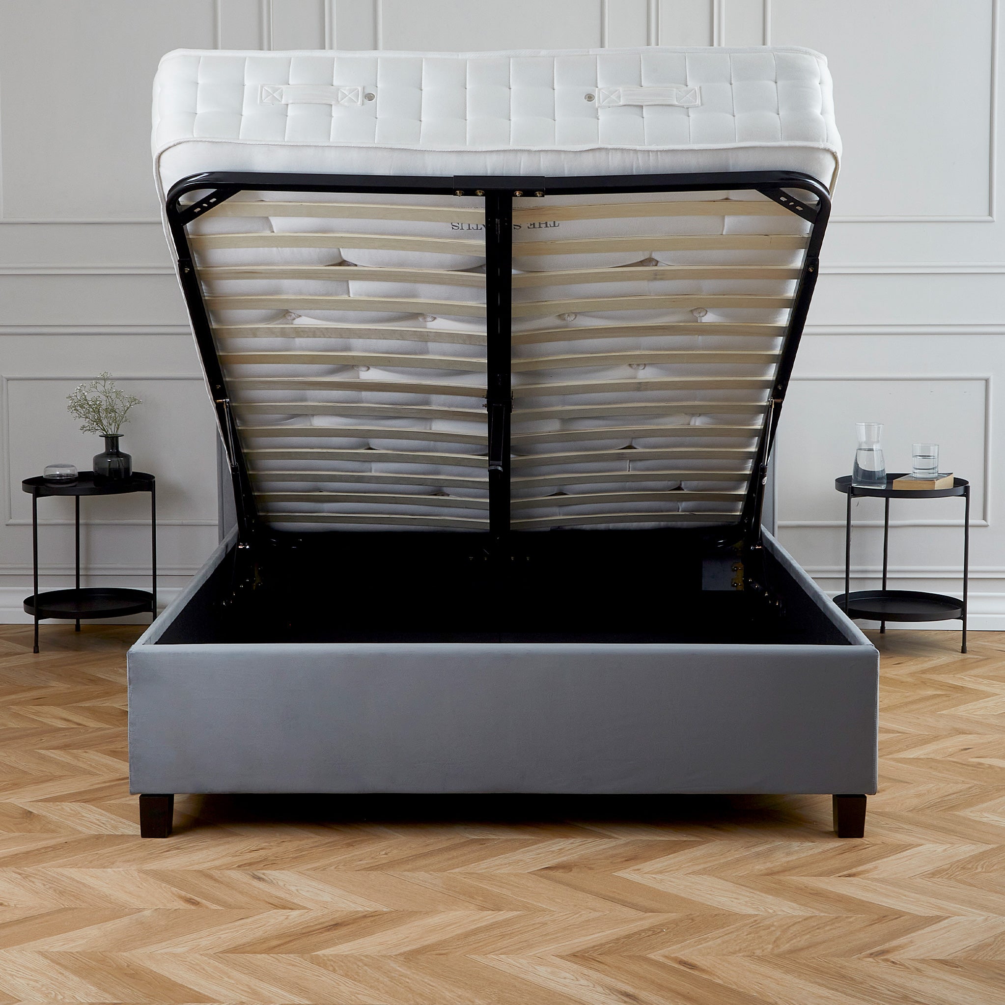 Mia floating store ottoman bed frame