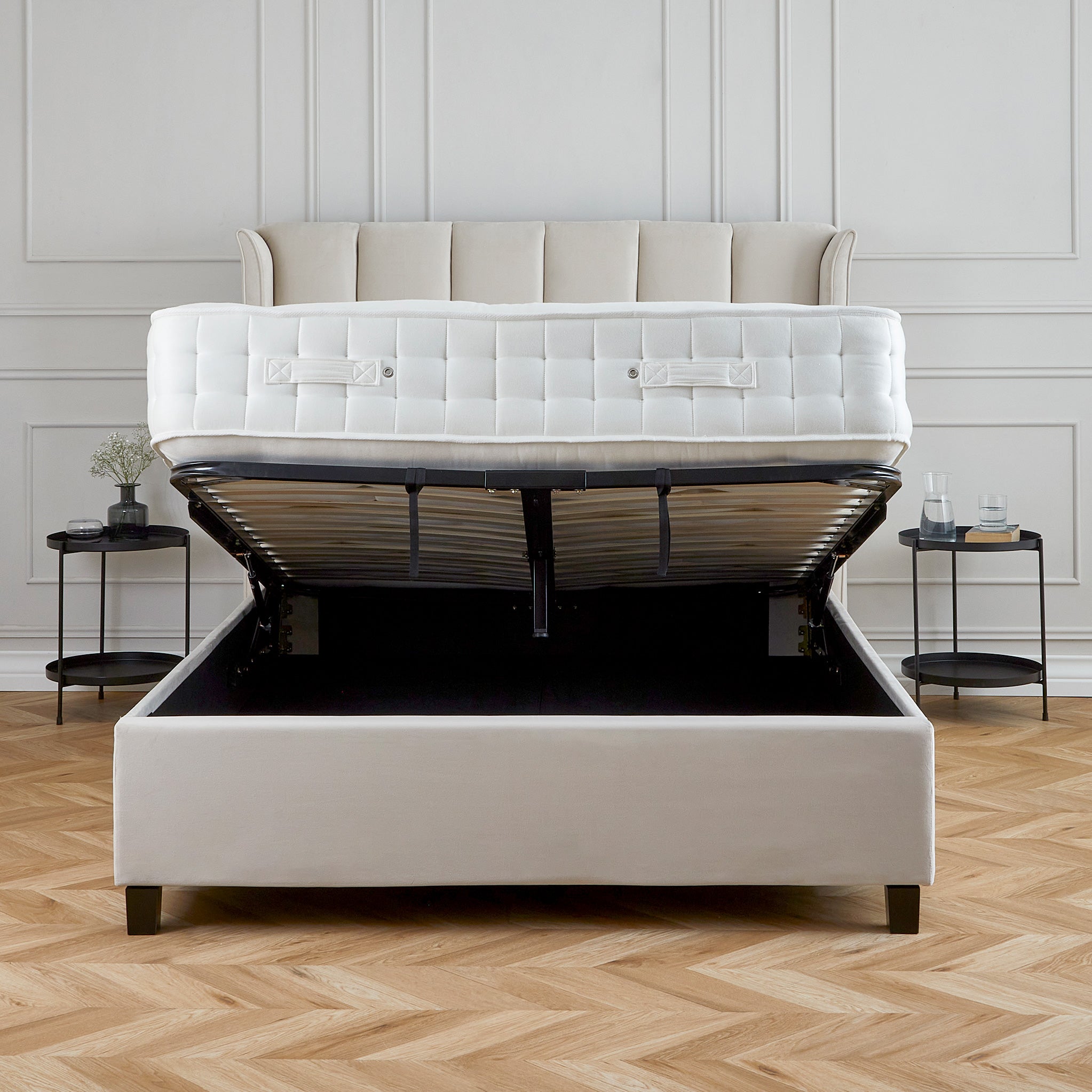 Mia floating ottoman on sale bed frame