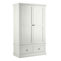 Melrose White Double Wardrobe with Drawers from Roseland Furniture