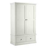 Melrose White Double Wardrobe with Drawers from Roseland Furniture