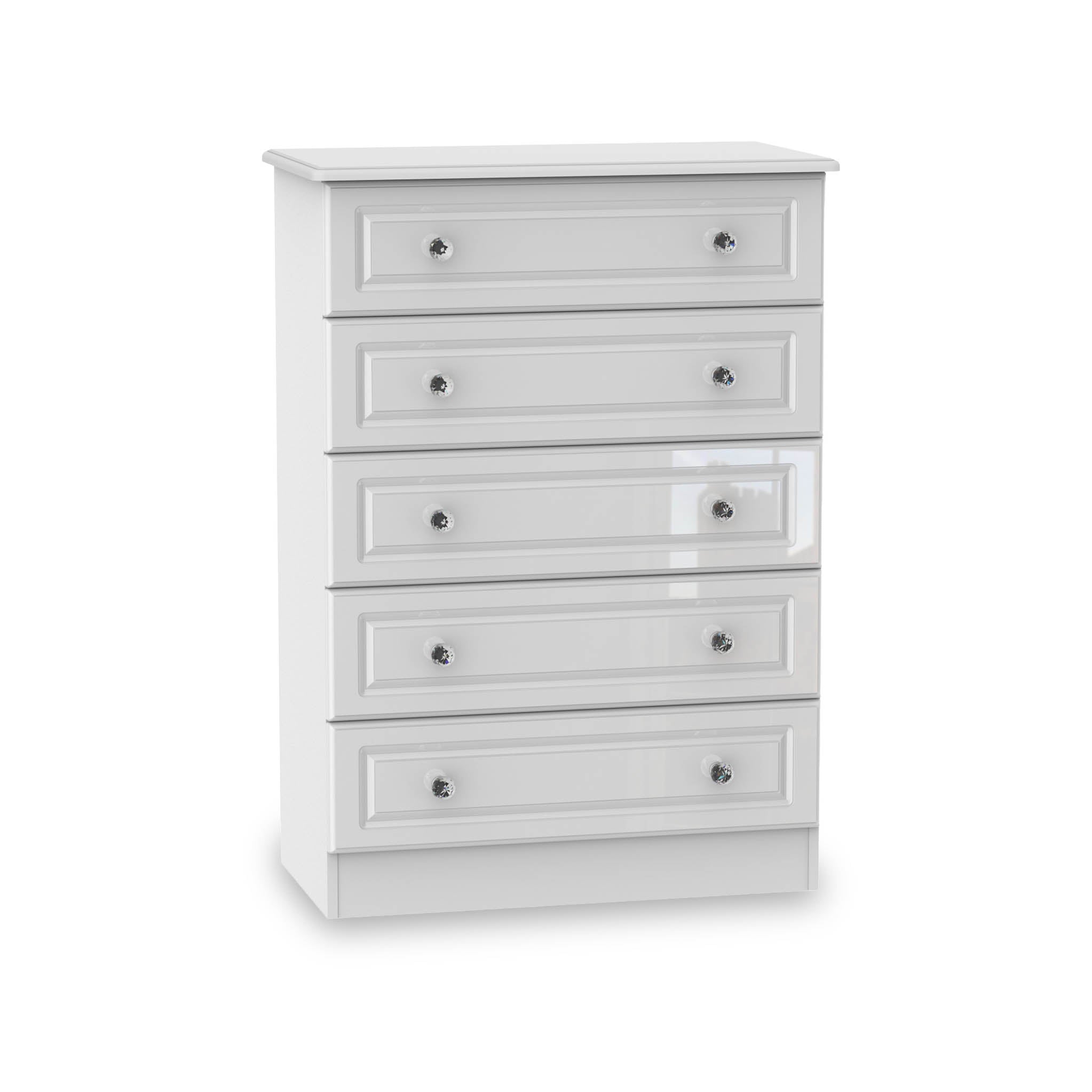 White 5 store drawer dresser