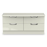 Beckett Cream Gloss 4 Drawer Low Storage Unit from Roseland