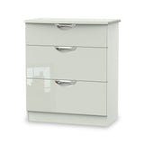 Beckett Cream Gloss 3 Drawer Deep Chest from Roseland