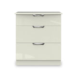 Beckett Cream Gloss 3 Drawer Deep Chest from Roseland