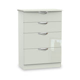 Beckett Cream Gloss 4 Drawer Deep Chest from Roseland