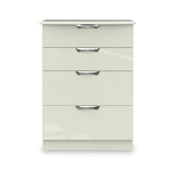 Beckett Cream Gloss 4 Drawer Deep Chest from Roseland