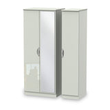 Beckett Cream Gloss Triple Mirror Wardrobe from Roseland