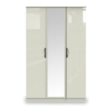 Beckett Cream Gloss Triple Mirror Wardrobe from Roseland