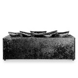 Tamara Black Crushed Velvet 3 Seater Sofa