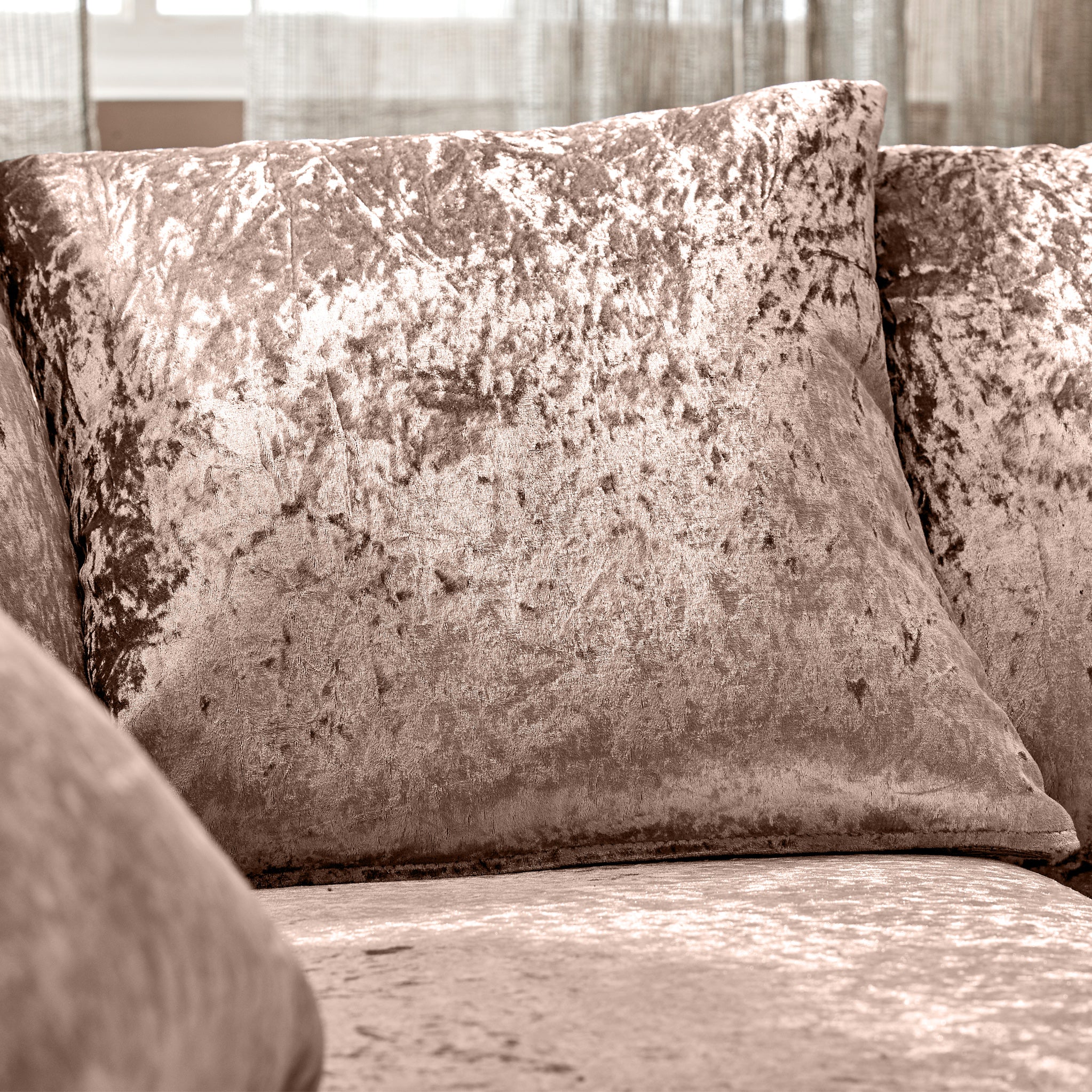 Gold crushed online velvet corner sofa