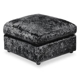 Tamara Black Crushed Velvet Footstool from Roseland Furniture