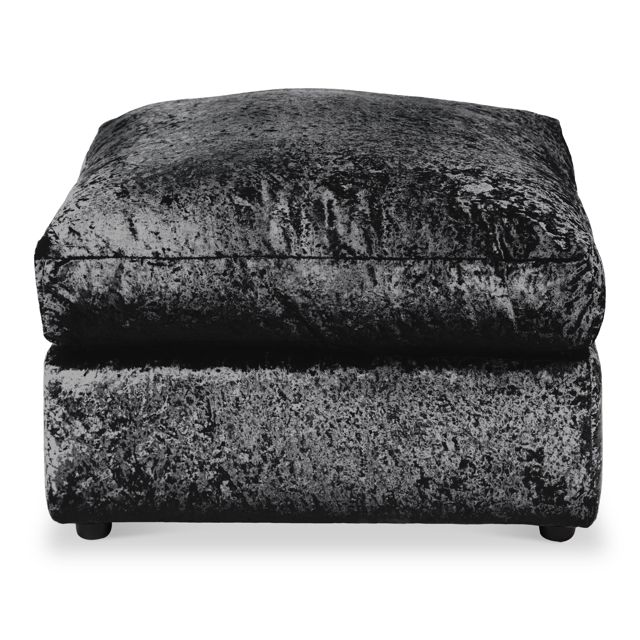 Dark grey 2024 velvet footstool